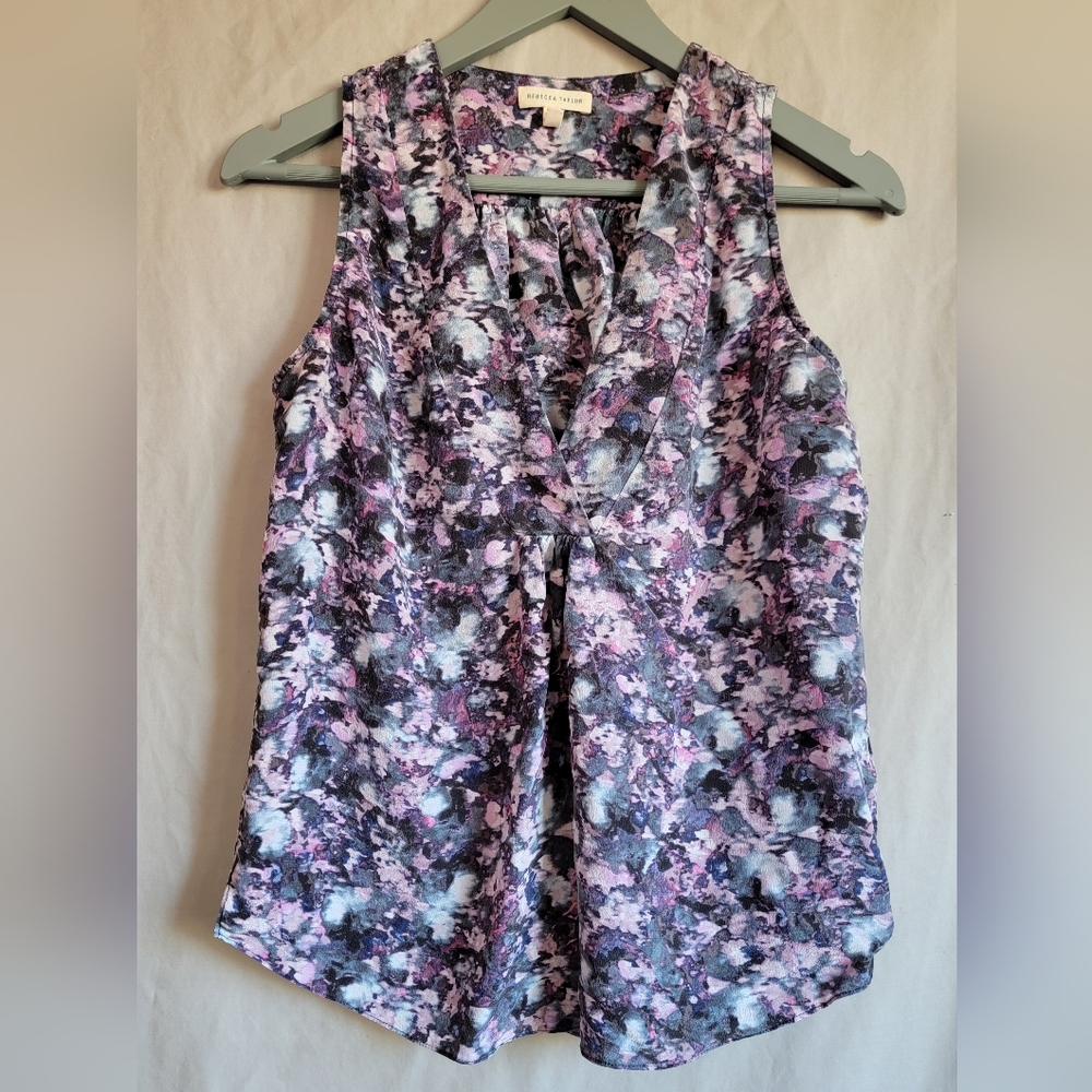Womens Rebecca Taylor floral print pullover blouse size 4